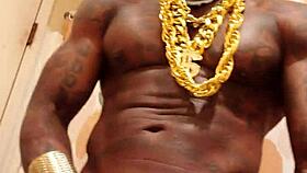 Hallelujah Johnson worships big black hairy dick