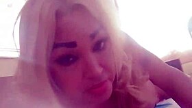 horny transsexual Carolina invites Lokita and cock to her bed for blowjob and fucking