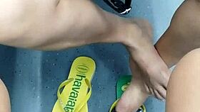 Is This Brazilian Girl's Hidden Flip Flop Shoeplay?