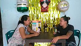 I prepare a nice surprise for my Latina lover with big ass, licking her pussy, and she rewards me with intense fucking