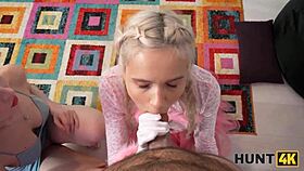 Blonde betrays cuckold for landlord's cock.