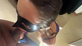 Latina stepmother plays maid in kitchen and swallows stepson's cum!