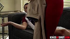 Stepmom Gives Blowjob To Jerking Stepson