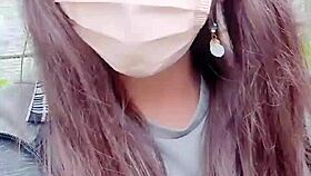 Hey, Crossdresser Tingting Gets Naughty Outdoors in Female Clothes, Peeing in Public!