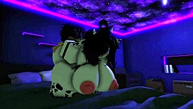 Fucking hard doggystyle with big cock in roblox cosplay