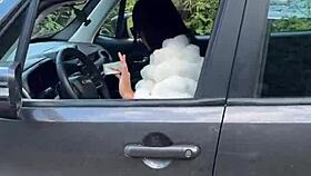 hot asian stopped in traffic blitz, ends up fucking carioca cop bareback in the woods