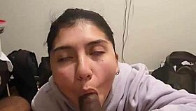 My girlfriend gives a quick blowjob and can't let go of my cock!