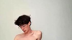 horny skinny young girl masturbates big cock on sunny bed day