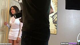 Ebony Handjob Turns into Hard Missionary Sex