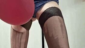 Mistress Elza Kom S says, Worship my sexy balloons and feet in this fetish session.