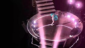 Hatsune Miku in full nude bunny costume from nostalgic project diva mod