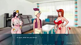 sexnote - halloween party foursome - caught getting double blowjob