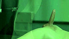 Fantasy widow dancing striptease with clothes ripped