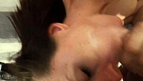 Sucking huge dick and swallowing cum with beautiful babe neighbors in homemade video 😍