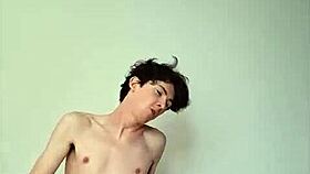 horny skinny young girl masturbates big cock on sunny bed day