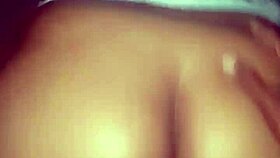 mature ebony couple bent over in a wild frenzy with big cock.