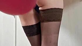 Mistress Elza Kom S says, Worship my sexy balloons and feet in this fetish session.