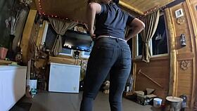 Face-fucking in tight jeans