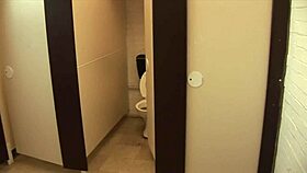 Gaping Anal in Public Bathroom