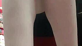 Stepsister Tries Shoes in Store, Showing Dirty Feet and Panties