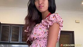 i love how this skinny tight pussy filipina takes it rough and begs for creampie