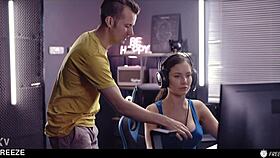 gamer girl adventure with time freeze in lol match