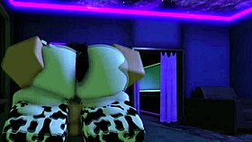 Fucking hard doggystyle with big cock in roblox cosplay