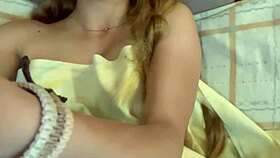 Cute blonde masturbates in stepdad's cabin this morning 😍