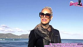 German Blonde Tattoo Milf Picked Up At Beach