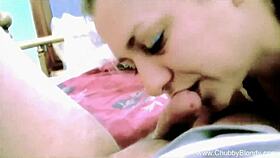 イタリア自家製POVフェラ ぽっちゃりブロンドと射精