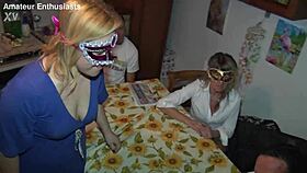 Girl surrounded by cocks 😈