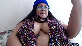 bbw topless on cold day