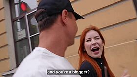 Vlogger receives sloppy bj in public hallway