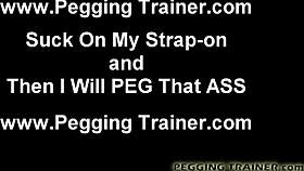 Rough pegging with dildo