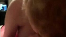 This amateur chick with big natural boobs goes hardcore sucking and fucking until she gets a creampie