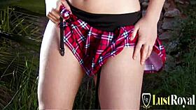 Hey, check out student Lizzy Doll getting fucked hard in an outdoor spot, bending over for doggystyle and riding cowgirl style