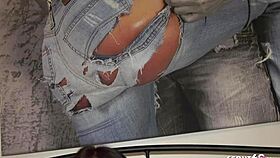 Teen gives old man nylon footjob and blowjob.