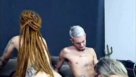 A Ruiva De Dread Rides Friend While Wife Blows In Cuckold Group