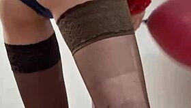 Mistress Elza Kom S says, Worship my sexy balloons and feet in this fetish session.