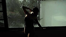 mature latina milf in lingerie seduces with huge oiled tits during private massage