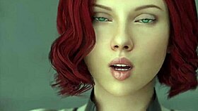 Fantasy widow dancing striptease with clothes ripped