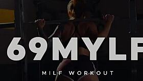 Milf gets double cum in gym