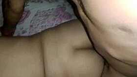 Brunette bitch bent over gets fucked hard while moaning on pov dick