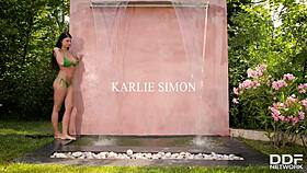 Big TITS Top Model Lucy Li MASTURBATES Under Waterfall Outdoors