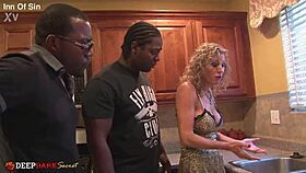 Jade calls the plumbers for a wild creampie with big black cocks!