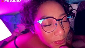 my stepsister dafri has an angel face but a devil mouth, loving cum on her face after anal