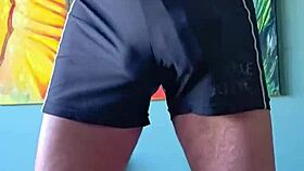 pervy guy loves how these shorts grab his cock 😈