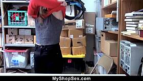 Loss prevention officer catches teen stealing and retrieves goods 😏