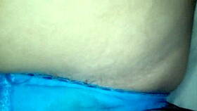 my wife's blue leggings in the first part, featuring panties