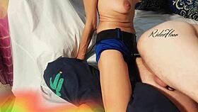 mistress sensually teases her chastity slave with passion